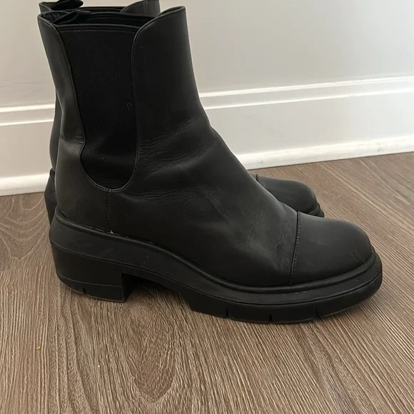 Stuart Weitzman Norah platform block heel leather Chelsea boot - Picture 3 of 11
